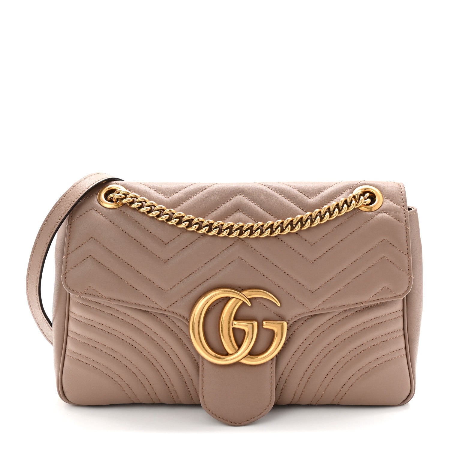 Gucci Calfskin Matelasse Medium GG Marmont Shoulder Bag Porcelain Rose 1 of 10