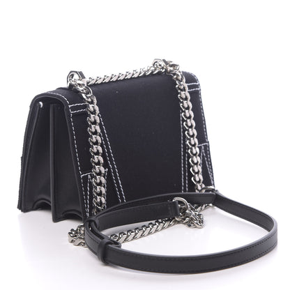Alexander McQueen Denim Small Jeweled Knuckle Satchel Dark Denim 4 of 11