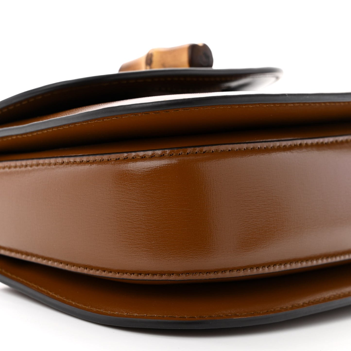 Boarded Dyana Lux Calfskin Web Mini Bamboo 1947 Top Handle Bag Brown