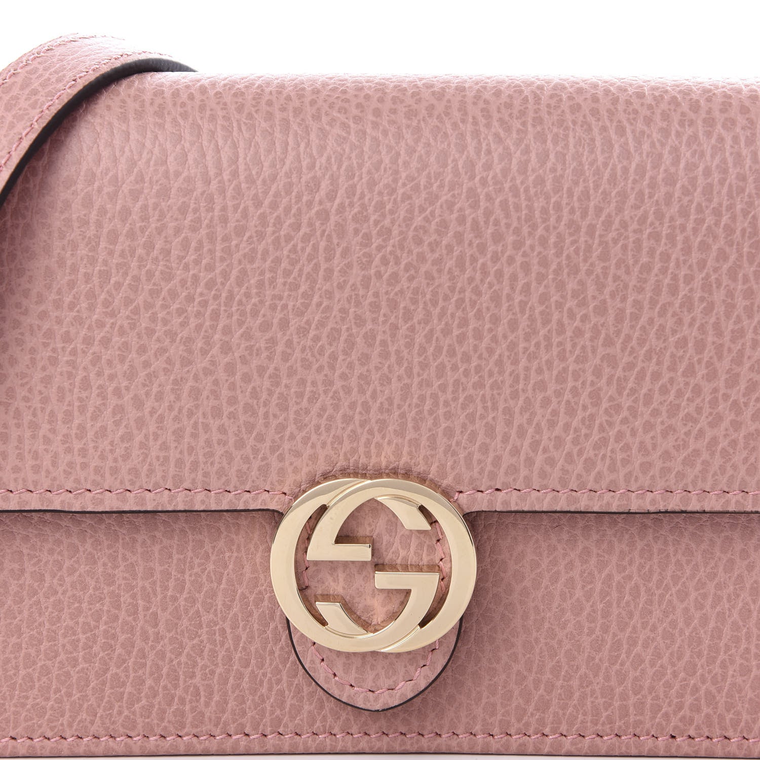 Gucci Dollar Calfskin Interlocking G Chain Wallet Soft Pink 9 of 9