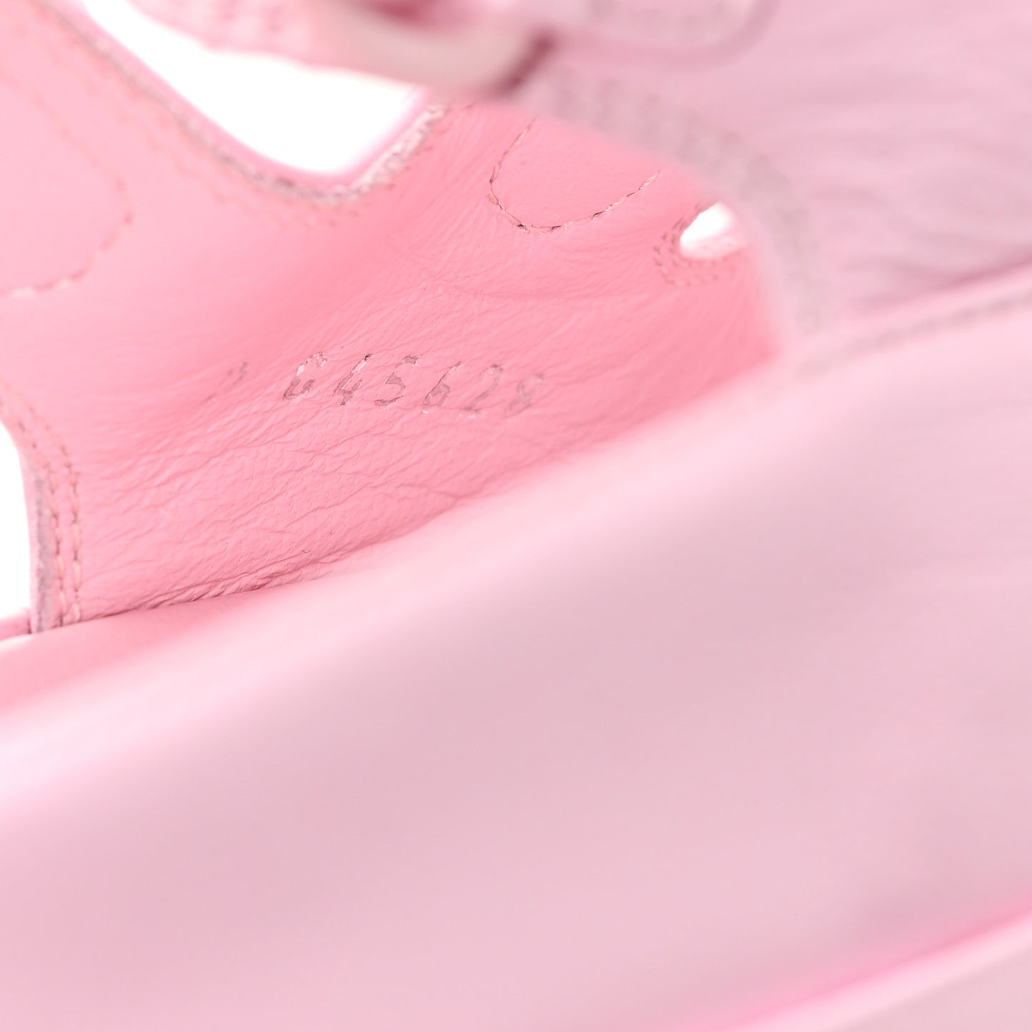 Lambskin Crystal CC Velcro Dad Sandals 38.5 Light Pink