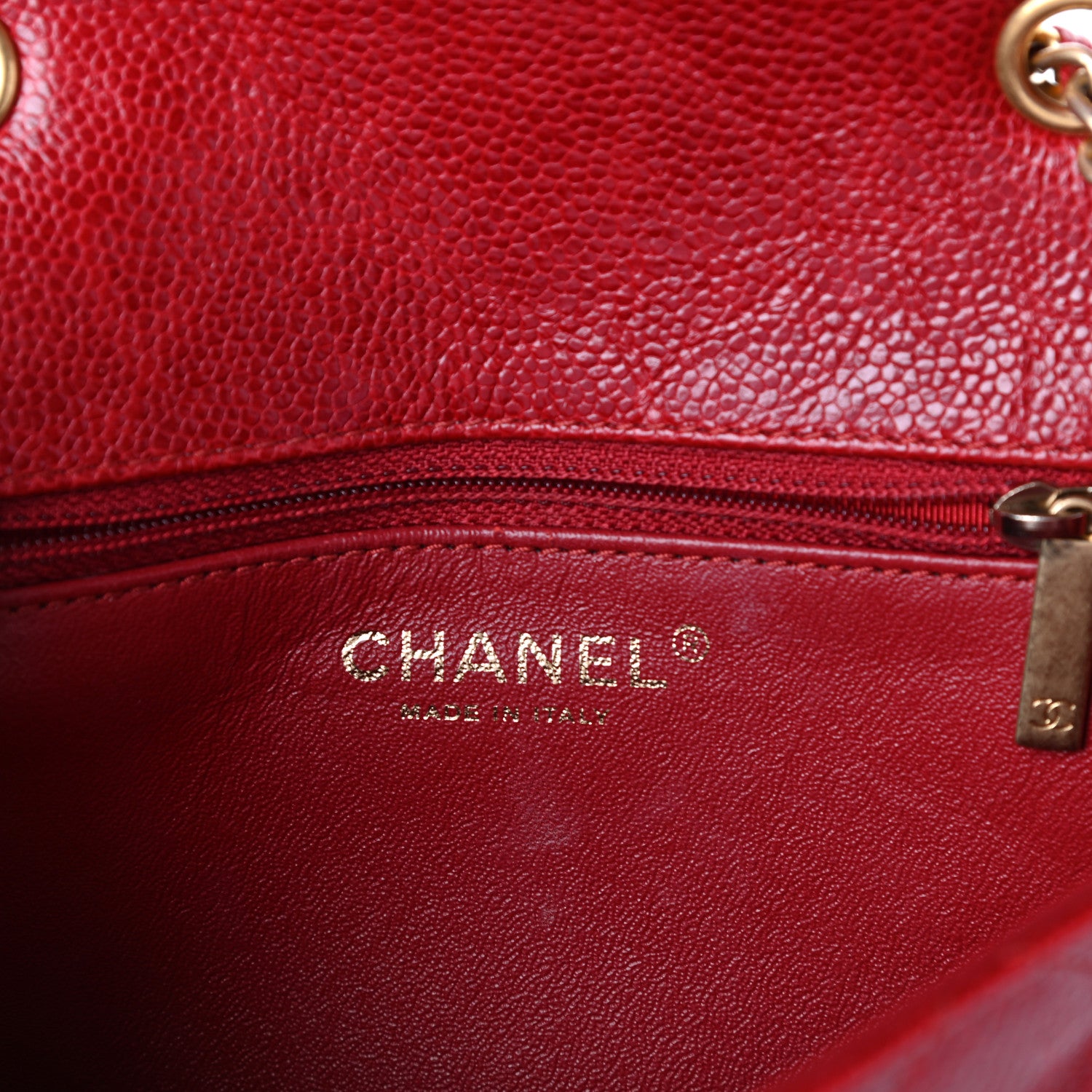 Chanel Caviar Quilted Mini Square Flap Red 6 of 10