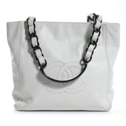 Chanel Lambskin Chain CC Small Tote White 1 of 7