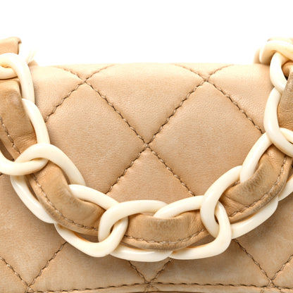 Chanel Lambskin Quilted Bekko Resin Mini Square Flap Beige 9 of 13