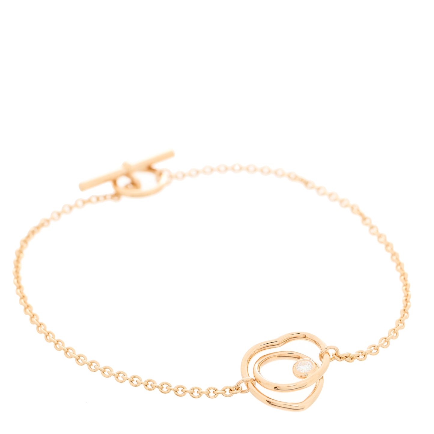 18K Rose Gold Diamond TPM Vertige Coeur Bracelet ST