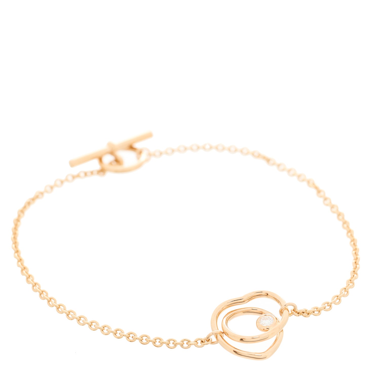 Hermes 18K Rose Gold Diamond TPM Vertige Coeur Bracelet ST 1 of 4