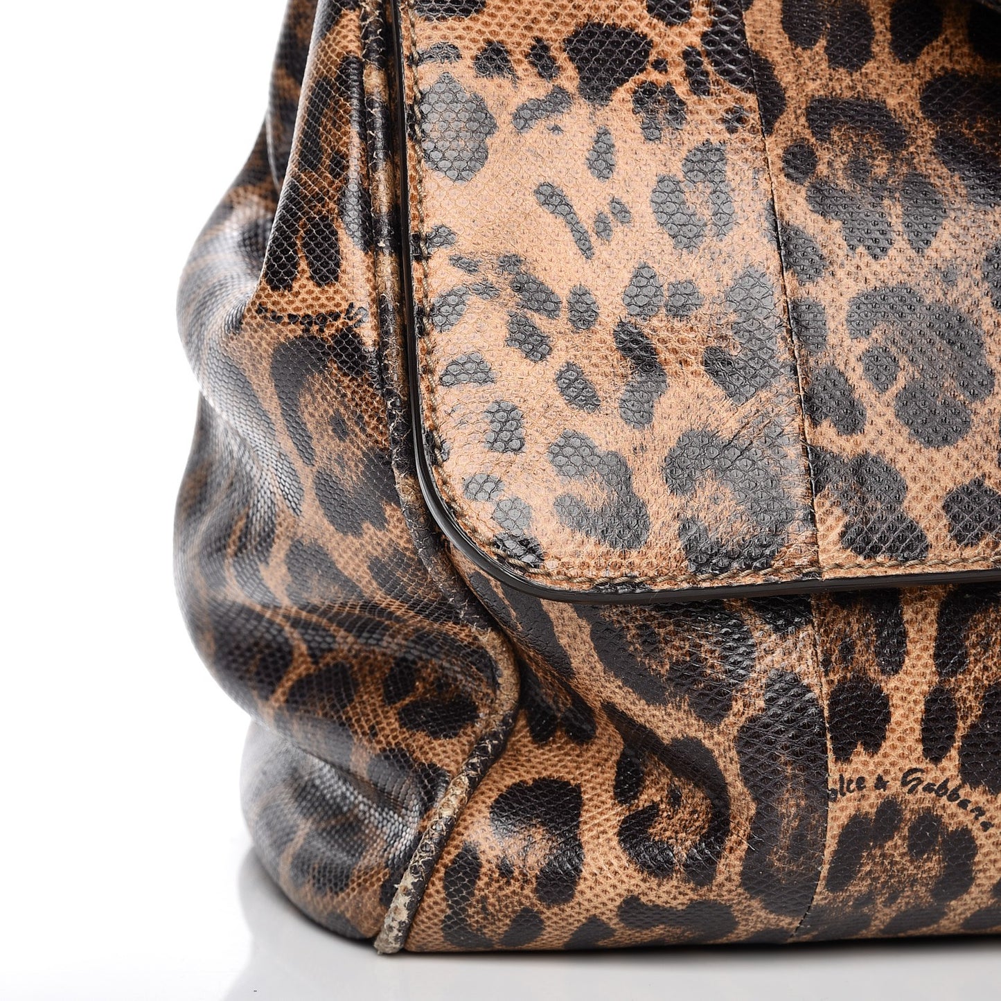 Calfskin Embossed Leopard Print Large Miss Sicily Shopper Tote