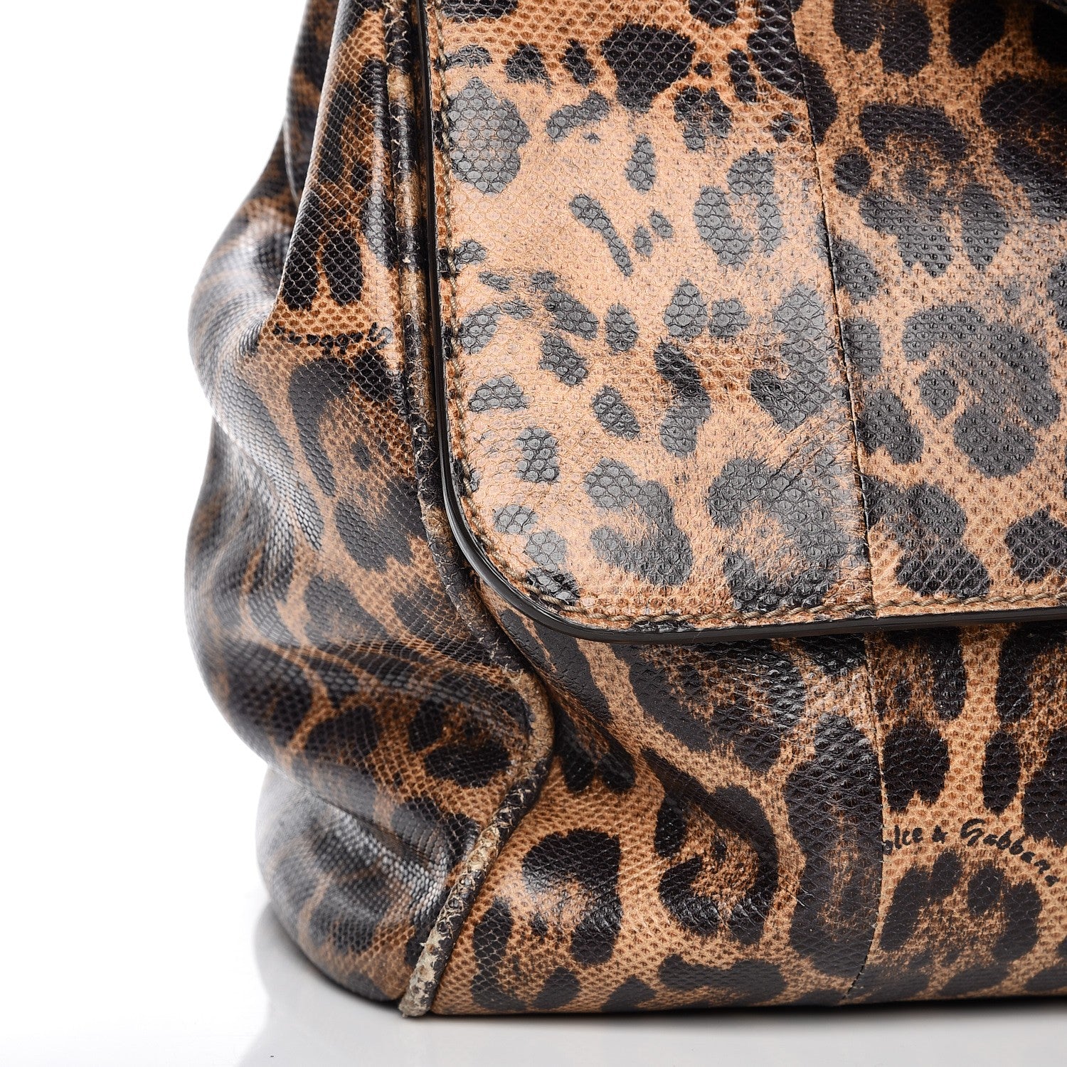 Dolce & Gabbana Calfskin Embossed Leopard Print Large Miss Sicily Shopper Tote 15 of 15