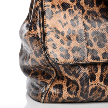Dolce & Gabbana Calfskin Embossed Leopard Print Large Miss Sicily Shopper Tote 15 of 15
