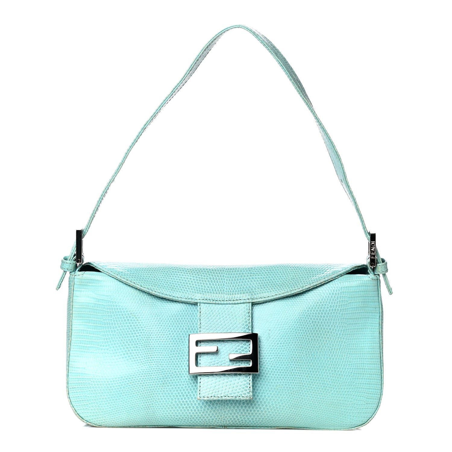 Fendi Lizard Small Baguette Verde Celeste 1 of 14