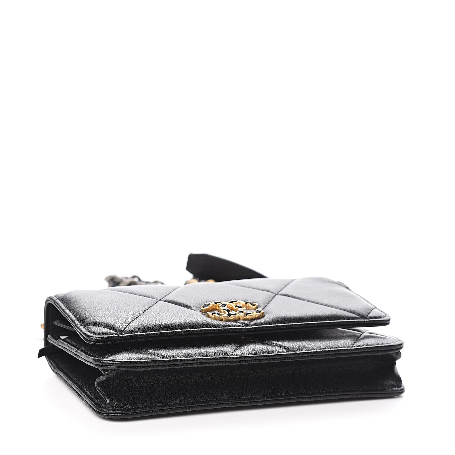 Chanel Lambskin Quilted 19 Wallet On Chain WOC Black 3 of 11