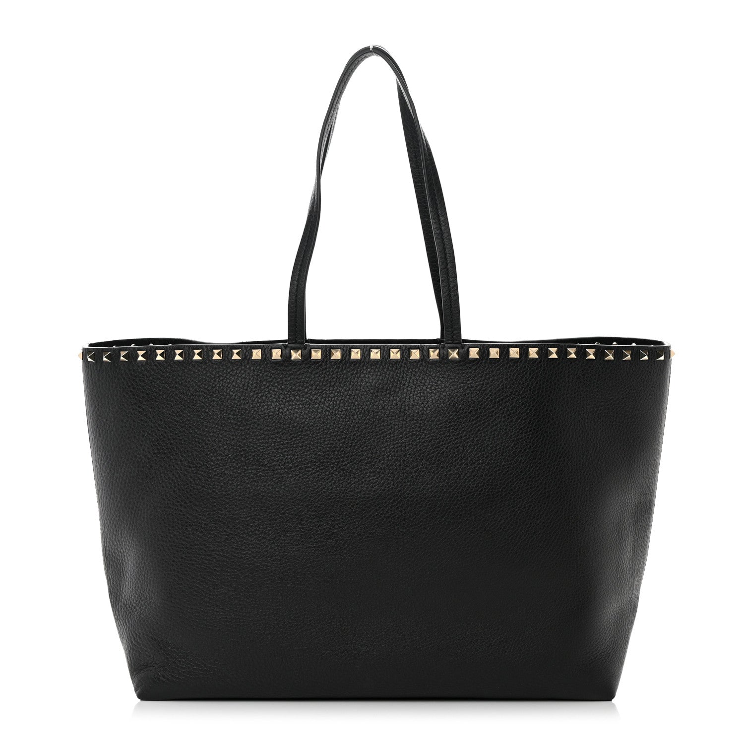Valentino Garavani Grained Calfskin Rockstud Shoulder Tote Black 1 of 14