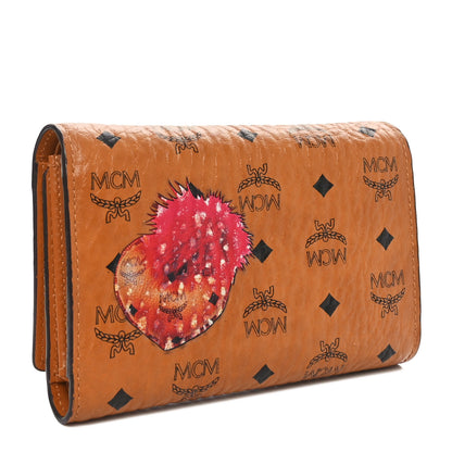 MCM Visetos New Year Series Rooster Three-Fold Flap Wallet Cognac 3 of 10