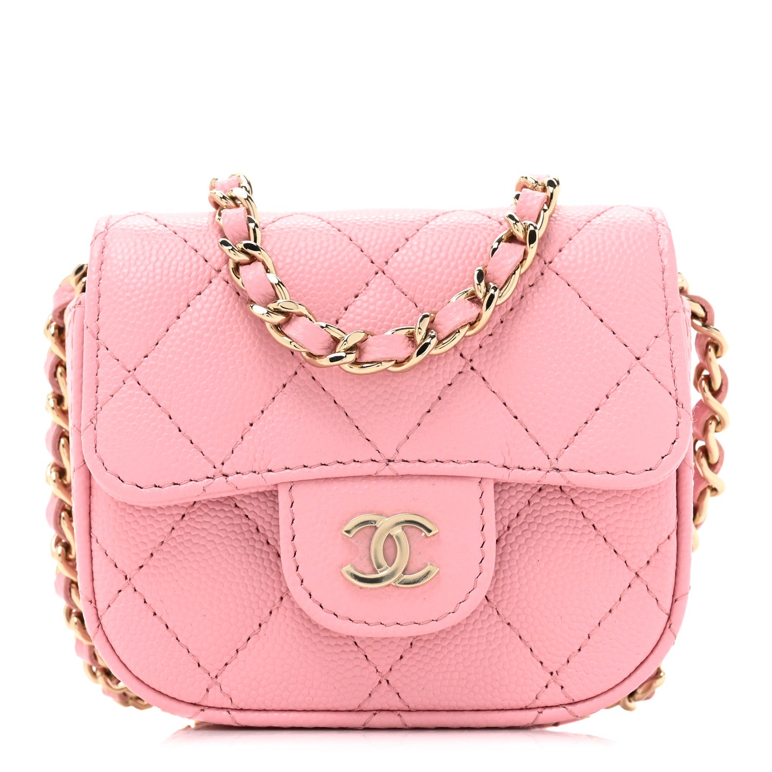 Chanel Caviar Quilted Mini Clutch With Chain Pink 1 of 11
