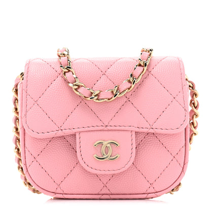 Chanel Caviar Quilted Mini Clutch With Chain Pink 1 of 11