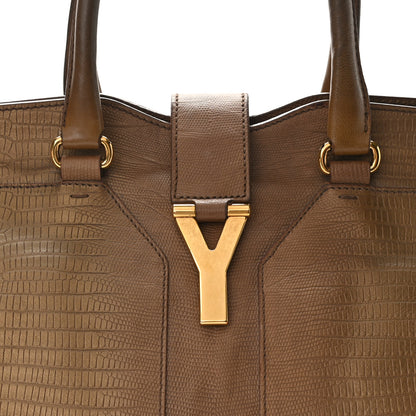 Saint Laurent Lizard Calfskin Embossed Medium Cabas ChYc Brown 17 of 24