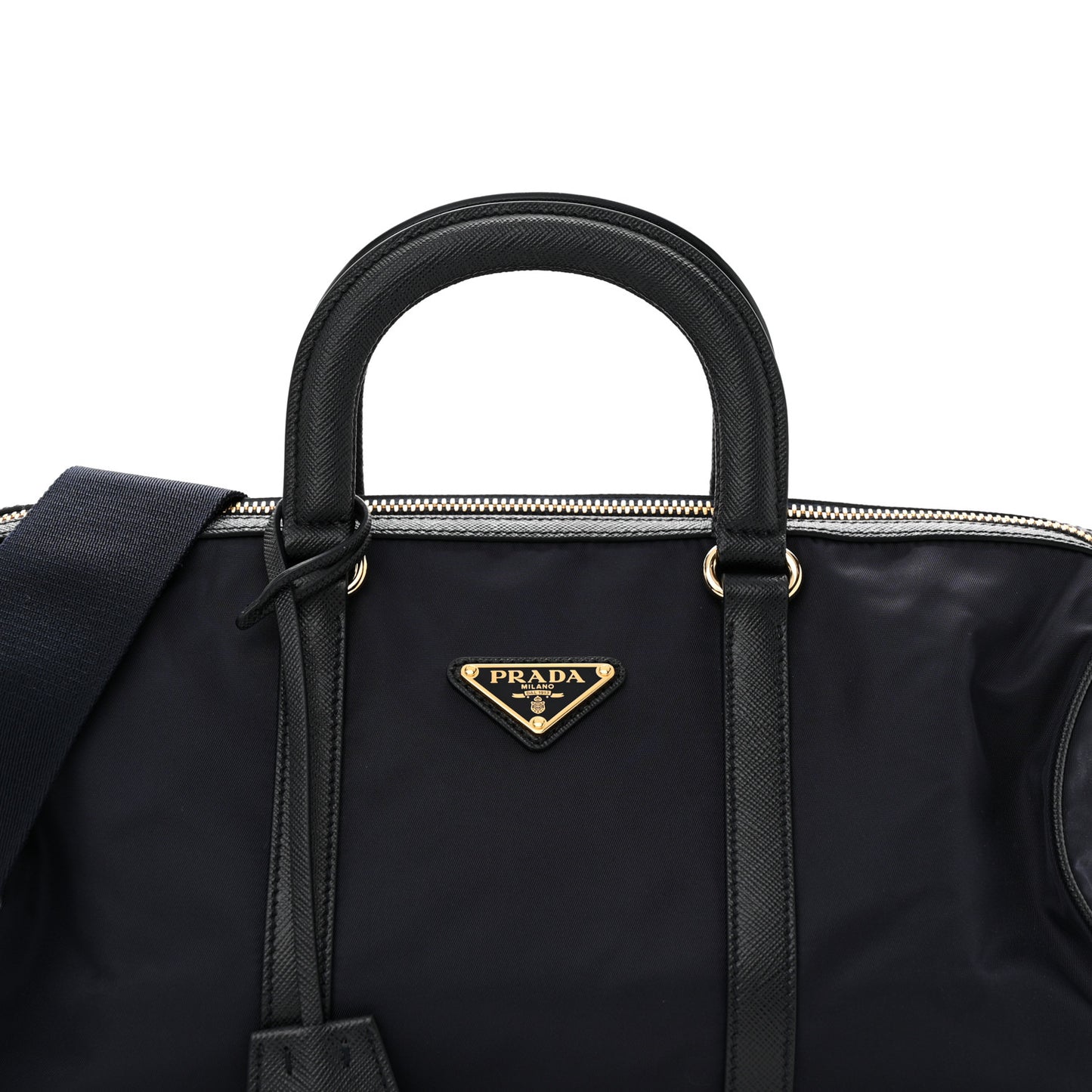 Re-Nylon Saffiano Medium Re-Edition 1978 Top Handle Bag Bleu