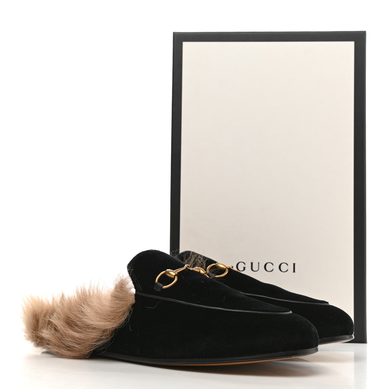 Gucci Velvet Fur Womens Princetown Slippers 40 Black 8 of 8