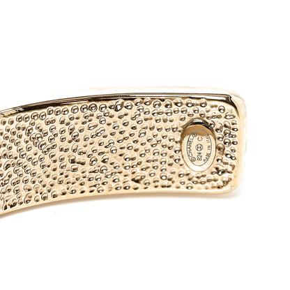 Chanel Metal Enamel CC Cuff Bracelet S Gold Pink 5 of 5