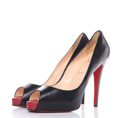 Christian Louboutin Kid Very Prive 120 Pumps 41 Black Red 3 of 13