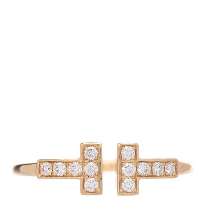 Tiffany 18K Yellow Gold Diamond T Wire Ring 52 6 1 of 6