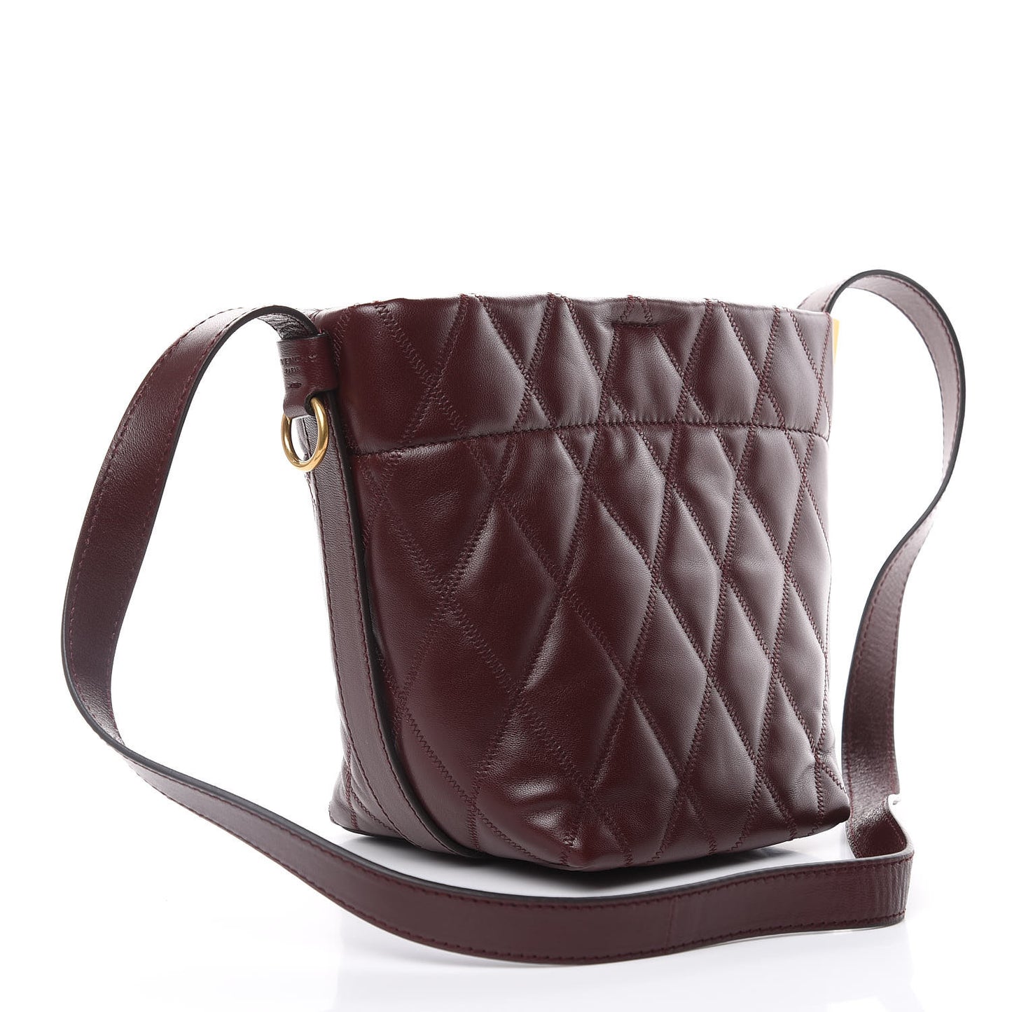 Lambskin Quilted Mini GV Bucket Bag Aubergine