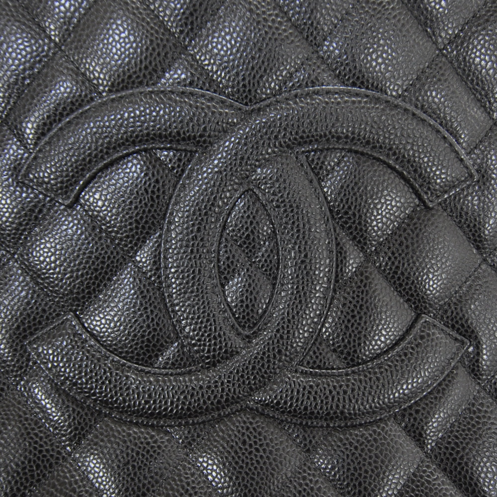 Caviar Quilted Grand Shopping Tote GST Black