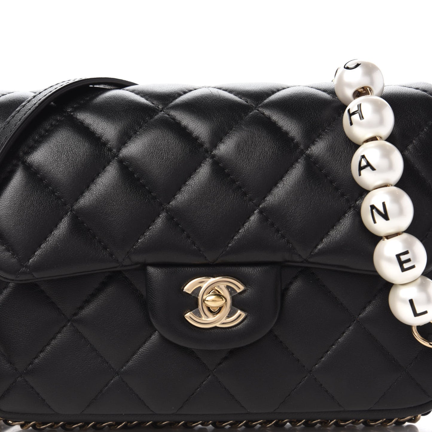 Lambskin Quilted Small My Precious Flap Black