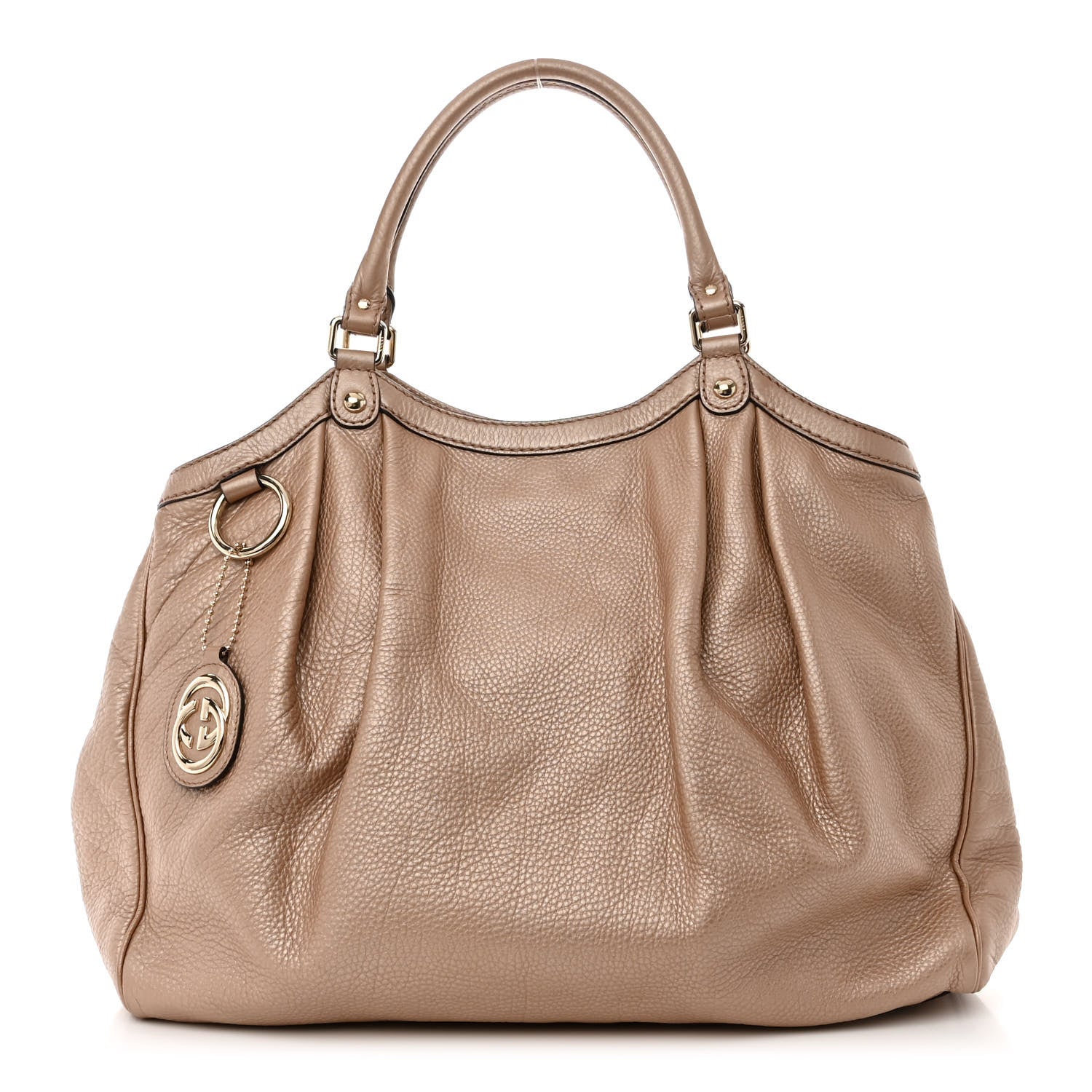 Gucci Metallic Cellarius Calfskin Large Sukey Tote Winter Rose 1 of 12