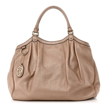 Gucci Metallic Cellarius Calfskin Large Sukey Tote Winter Rose 1 of 12