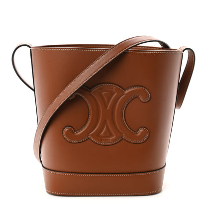 Celine Smooth Calfskin Small Cuir Triomphe Bucket Bag Tan 1 of 9