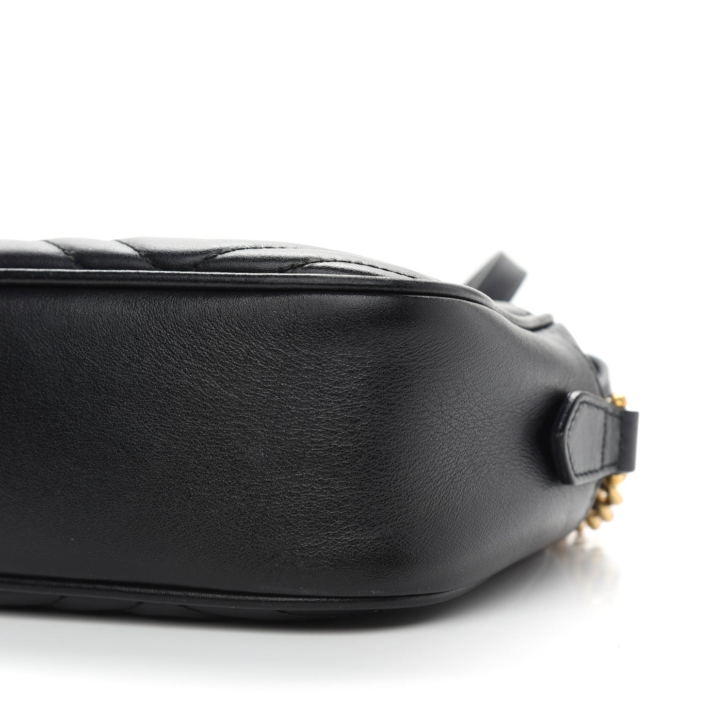 Calfskin Matelasse Small GG Marmont Chain Shoulder Bag Black