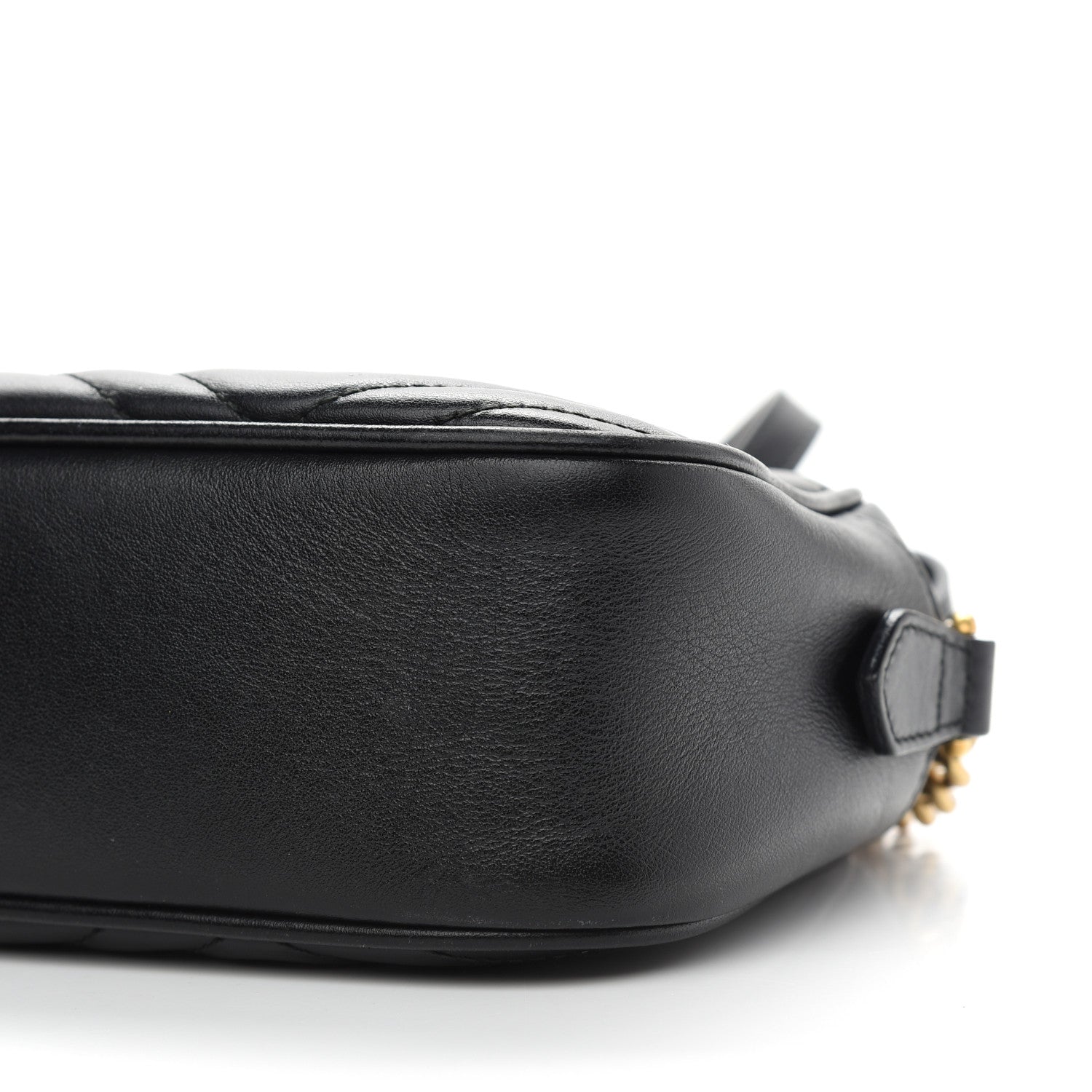 Gucci Calfskin Matelasse Small GG Marmont Chain Shoulder Bag Black 9 of 9