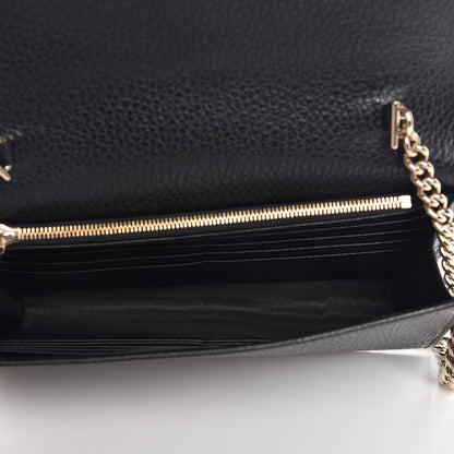 Gucci Dollar Calfskin Interlocking G Chain Wallet Black 5 of 8