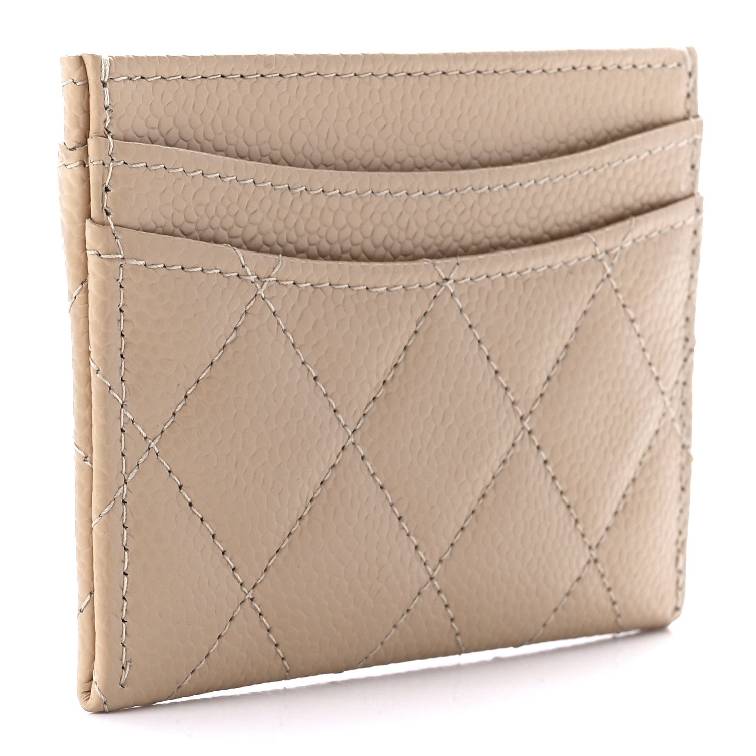 Chanel Caviar Quilted Card Holder Dark Beige 2 of 12