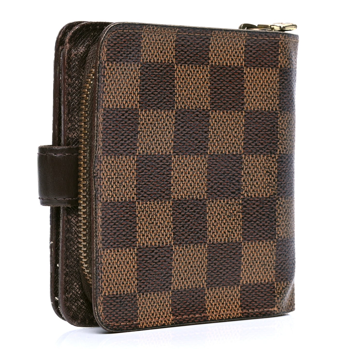 Damier Ebene Zippe Zipped Compact Wallet