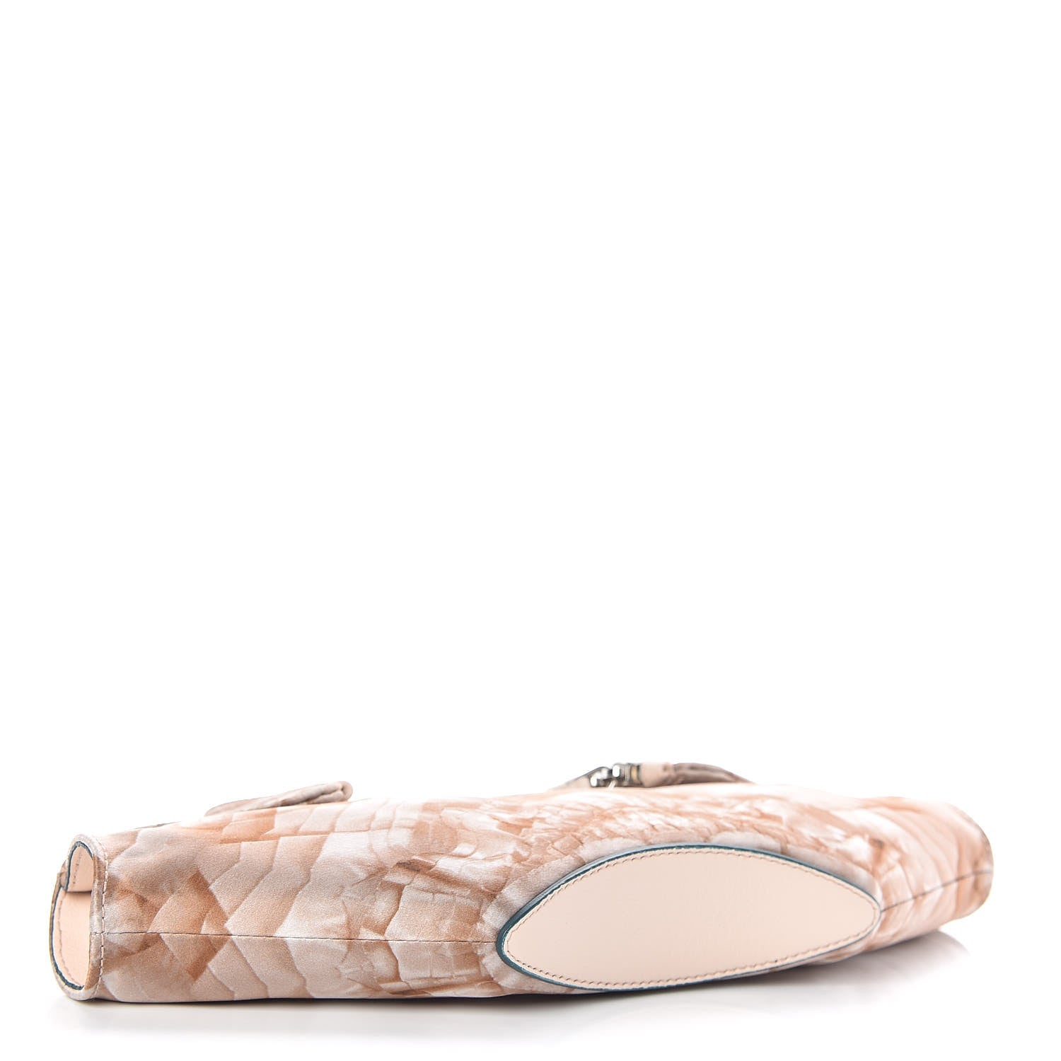 Alexander McQueen Silk Lace Ruffle Printed Small De Manta Clutch Blush 5 of 10