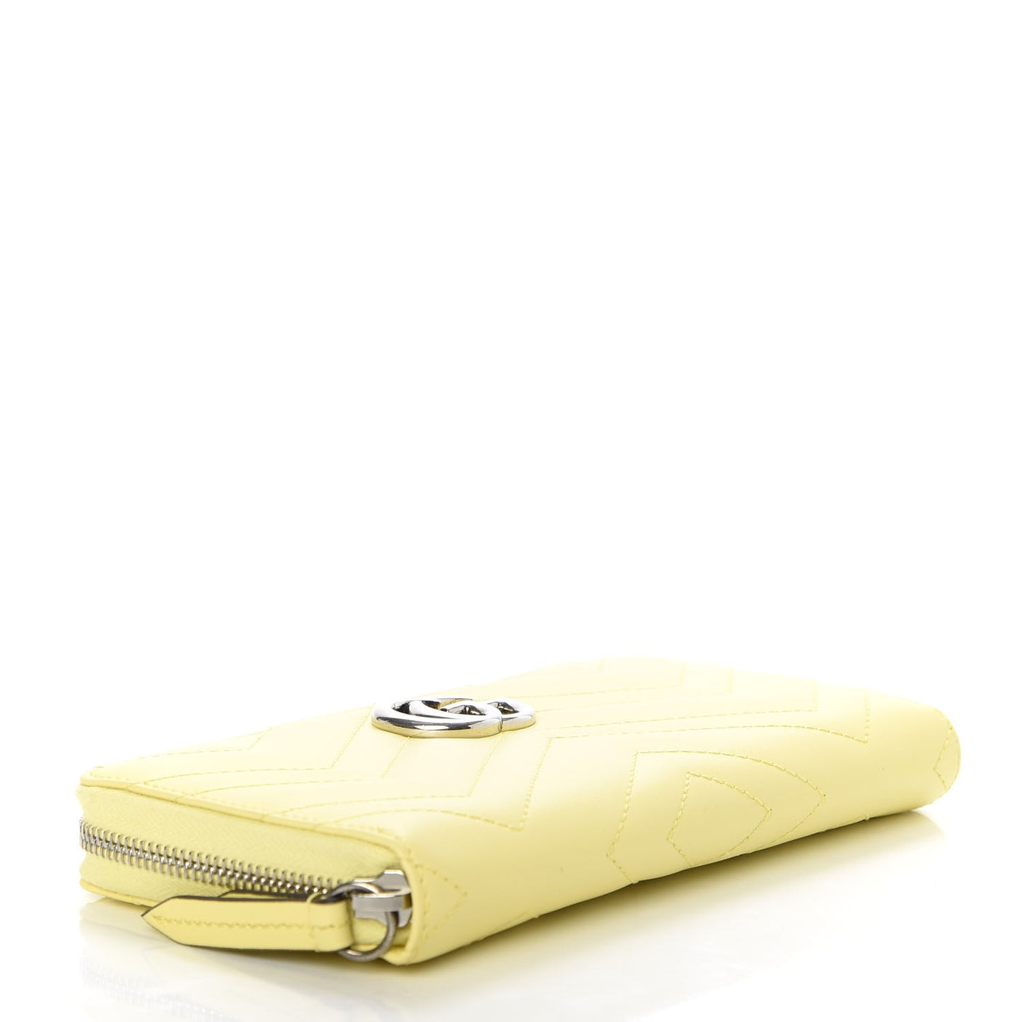 Calfskin Matelasse GG Marmont Zip Around Wallet Banana