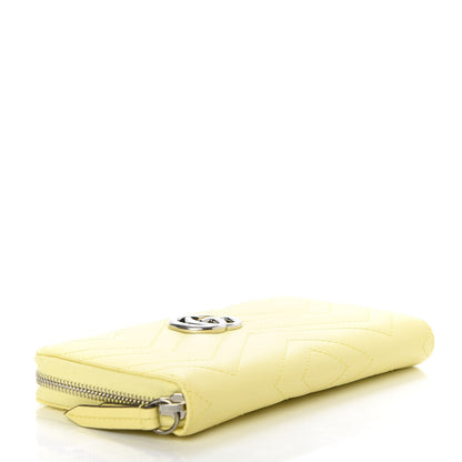 Gucci Calfskin Matelasse GG Marmont Zip Around Wallet Banana 4 of 7