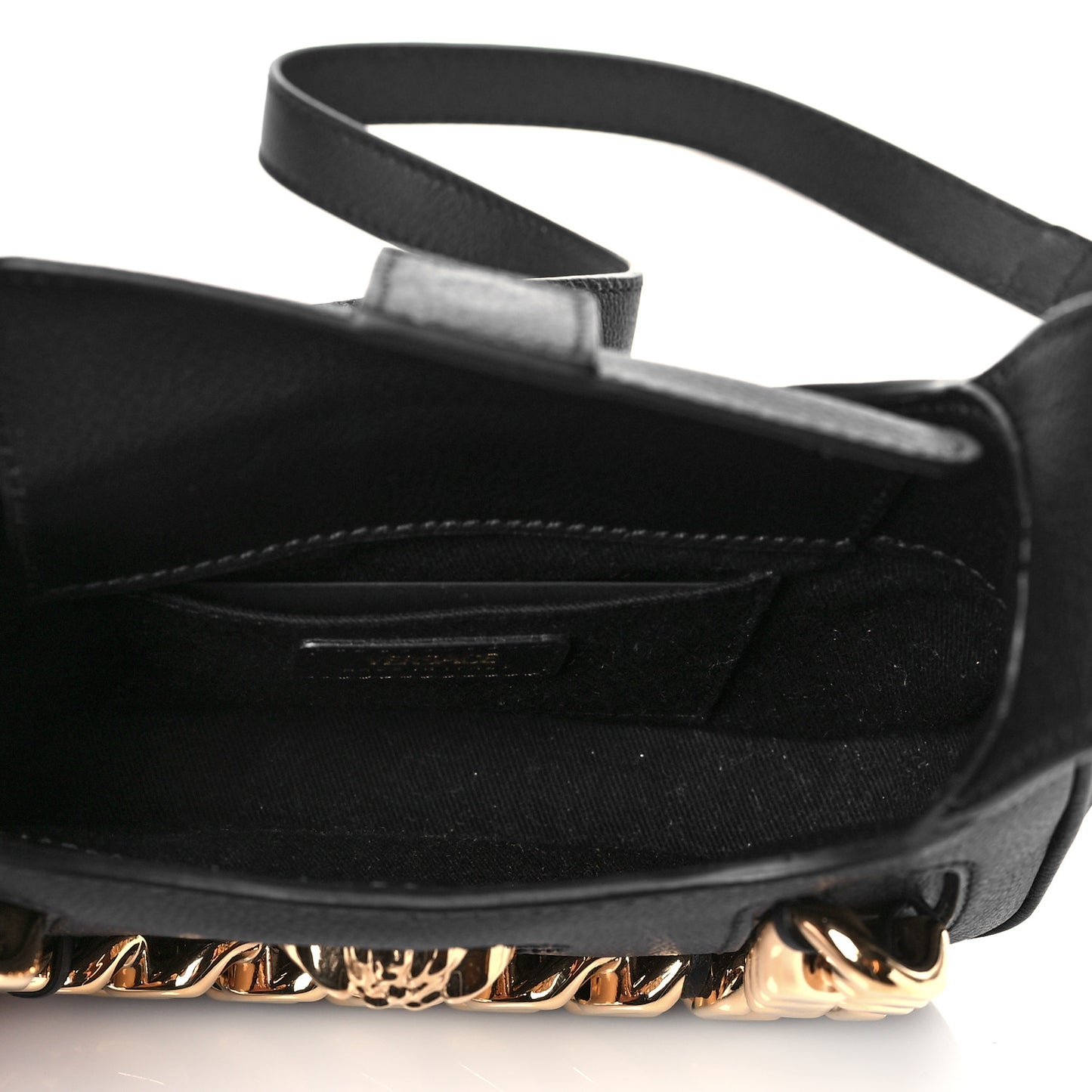 Calfskin La Medusa Small Chain Hobo Bag Black