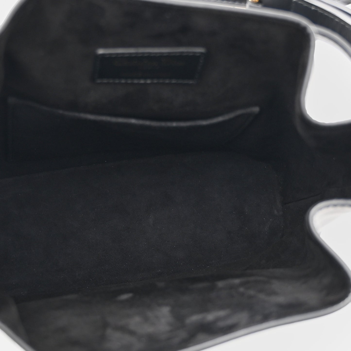 Calfskin CD Embossed Medium C'est Chain Bucket Bag Black
