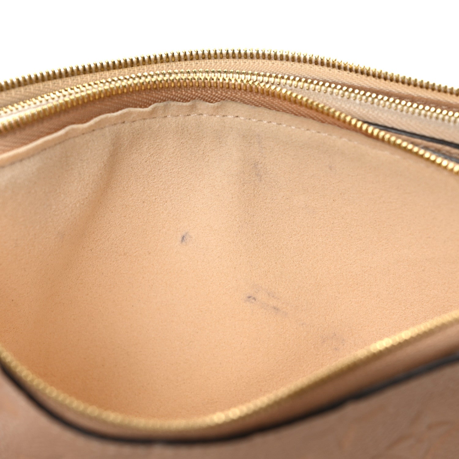 Louis Vuitton Empreinte Double Zip Pochette Beige Rose Creme 12 of 13