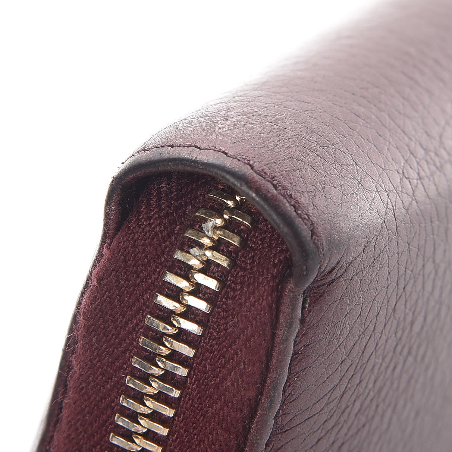Gucci Metallic Cellarius Calfskin Soho Zip Around Wallet Classic Burgundy 12 of 13