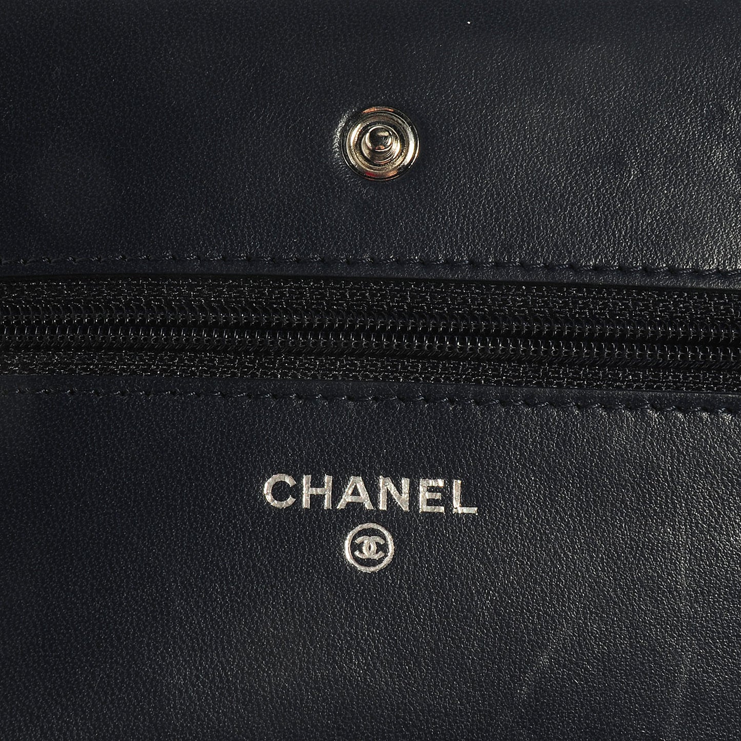 Lambskin Quilted Wallet On Chain WOC Blue