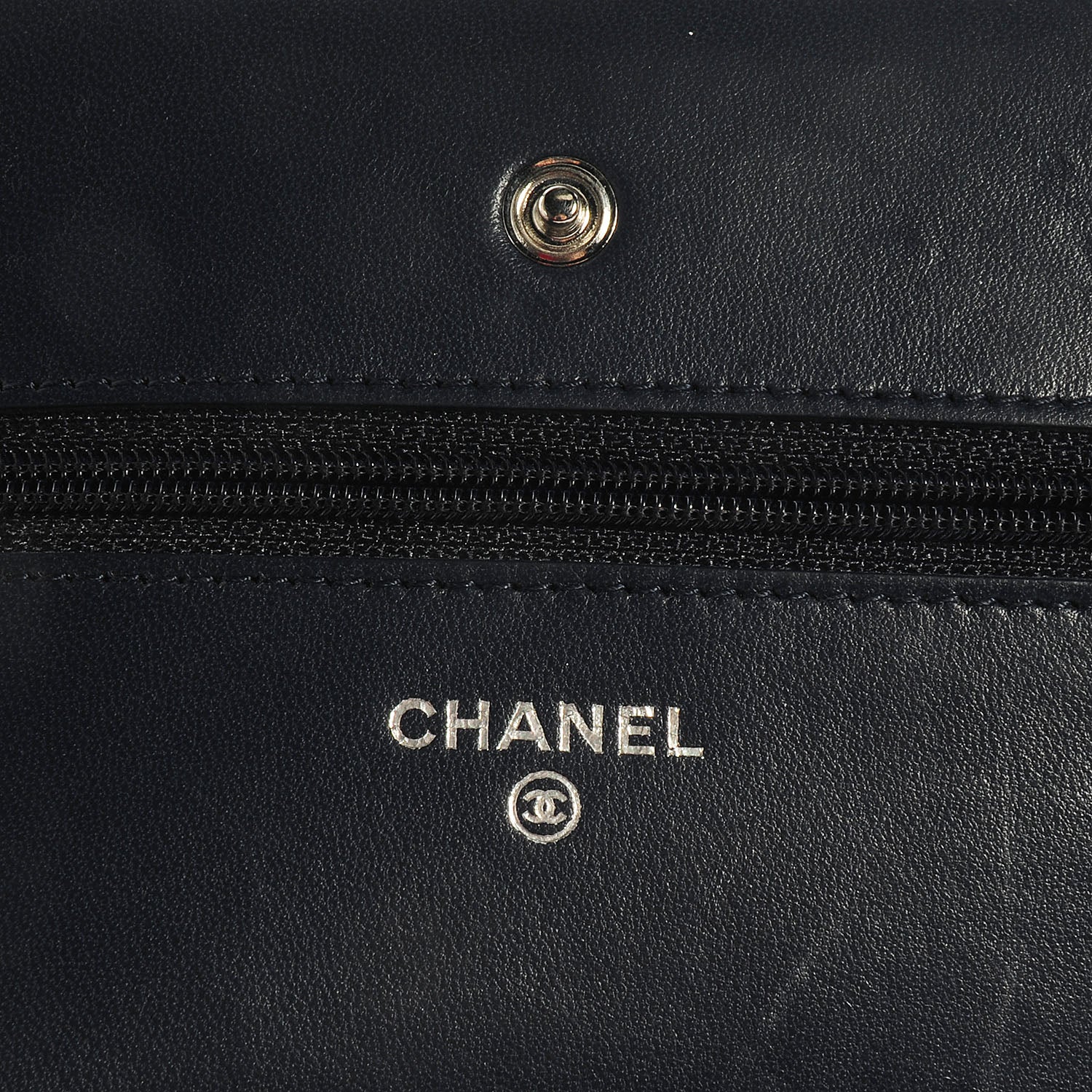 Chanel Lambskin Quilted Wallet On Chain WOC Blue 5 of 8
