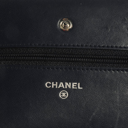 Chanel Lambskin Quilted Wallet On Chain WOC Blue 5 of 8