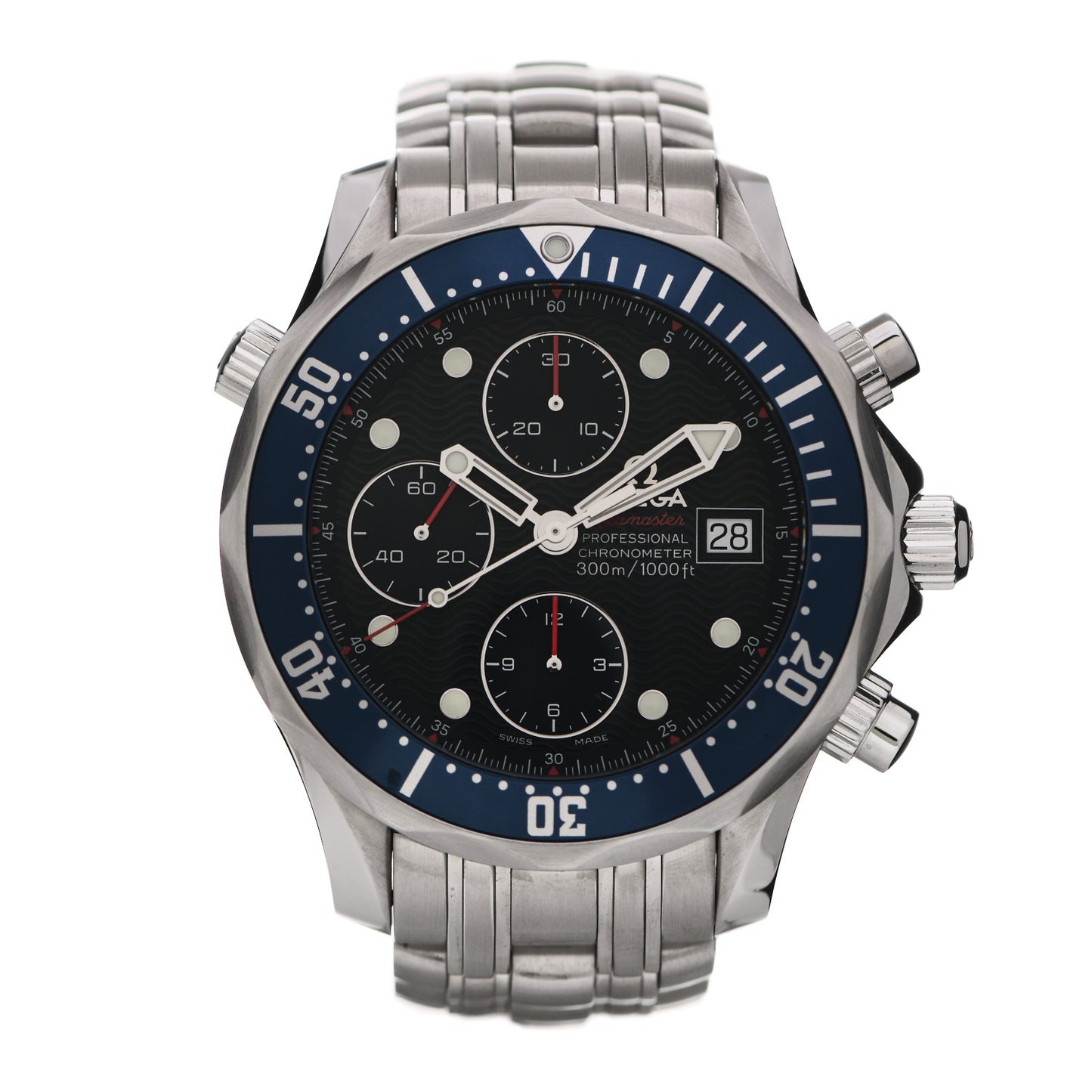 Stainless Steel 41mm Seamaster Professional Chronograph Automatic Watch Blue 2225.80.00