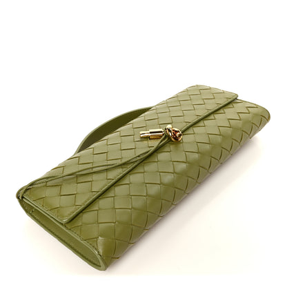 Bottega Veneta Nappa Intrecciato Long Andiamo Top Handle Clutch Matcha 4 of 8