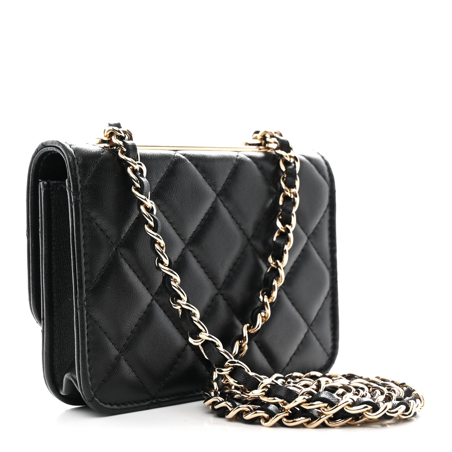 Chanel Lambskin Quilted Trendy CC Card Holder On Chain Black 3 of 11