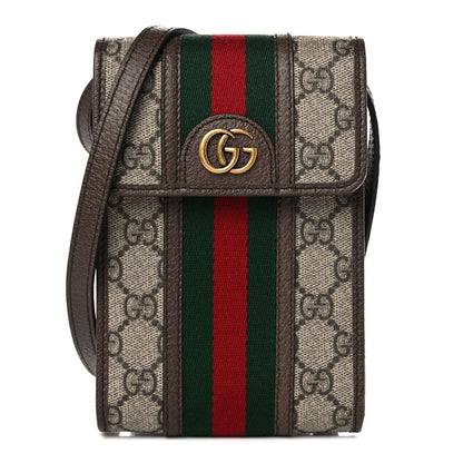 Gucci GG Supreme Monogram Web Mini Ophidia Crossbody Bag Beige New Acero 1 of 9